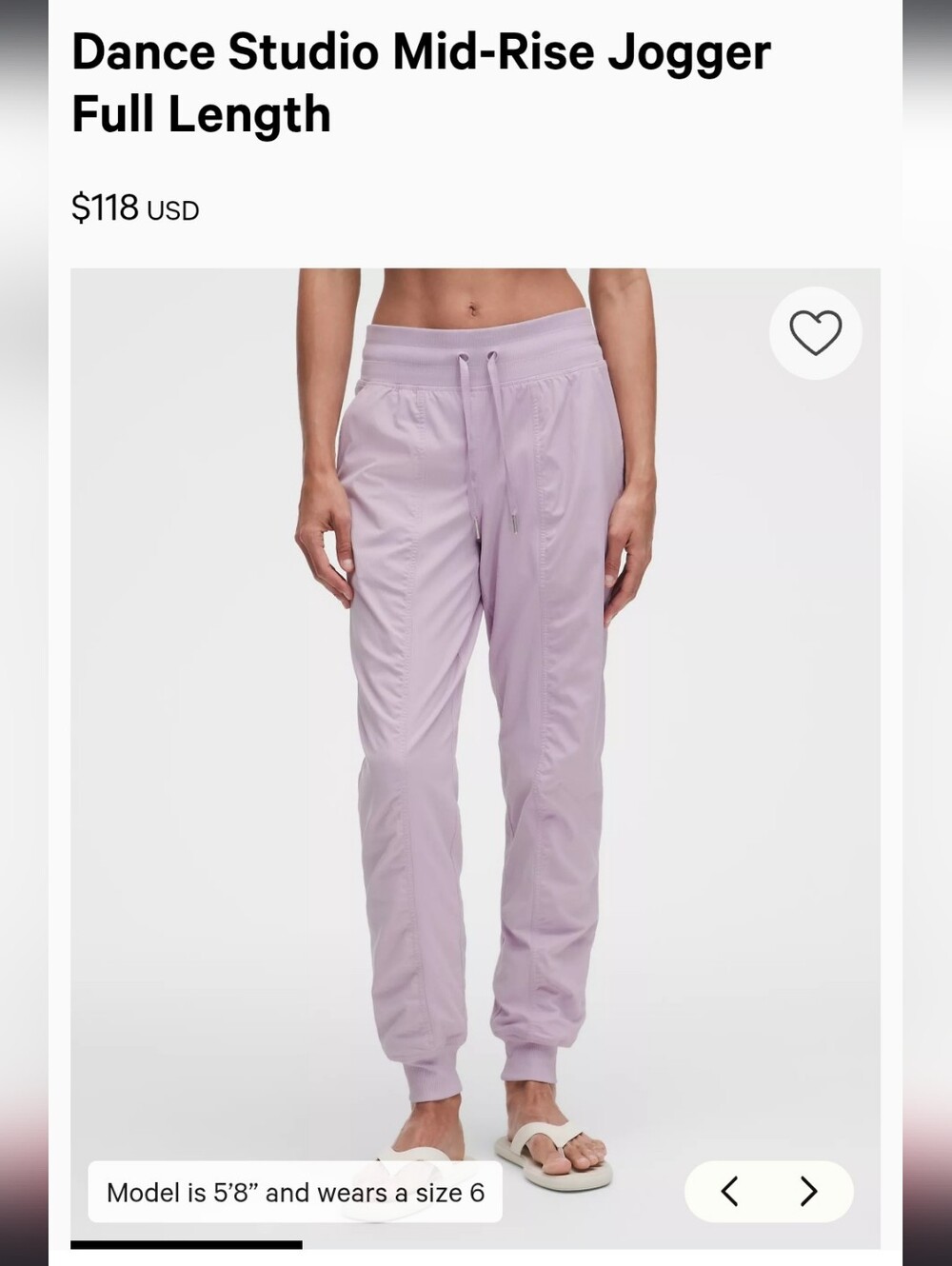 Lululemon Lilac Mid-Rise Dance Studio Joggers - Size 4/Small - NWT $118 MSRP